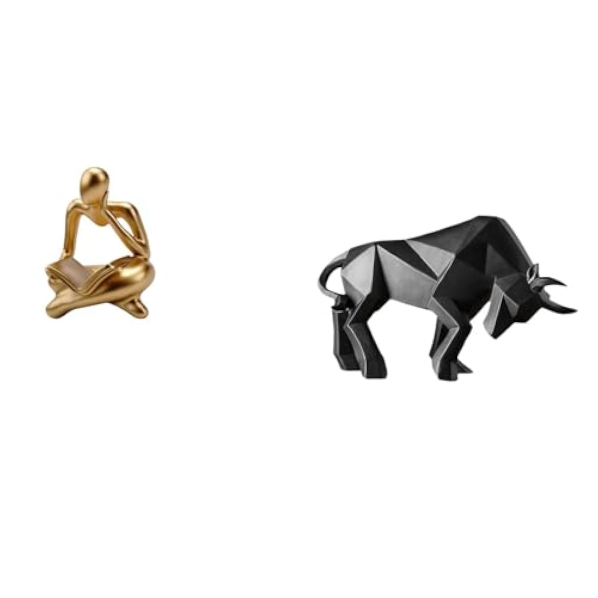 Abstract Thinker Bull Statue Decoration